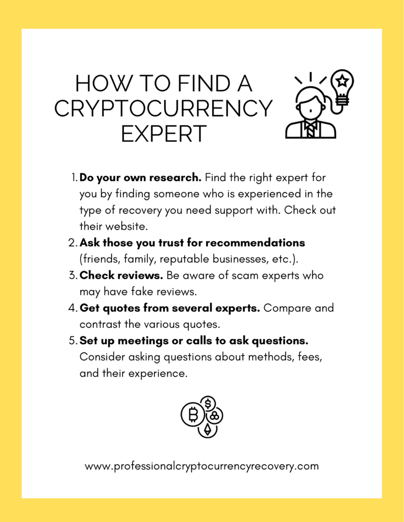 How to find a cryptocurrency recovery expert