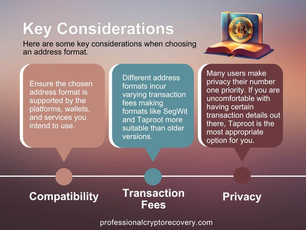 Bitcoin Address Format Key Considerations