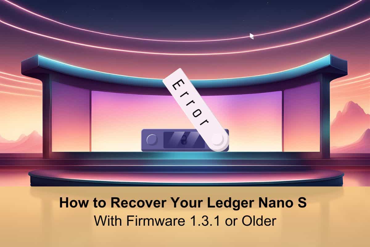 How to Recover Your Ledger Nano S With Firmware 1.3.1 or Older