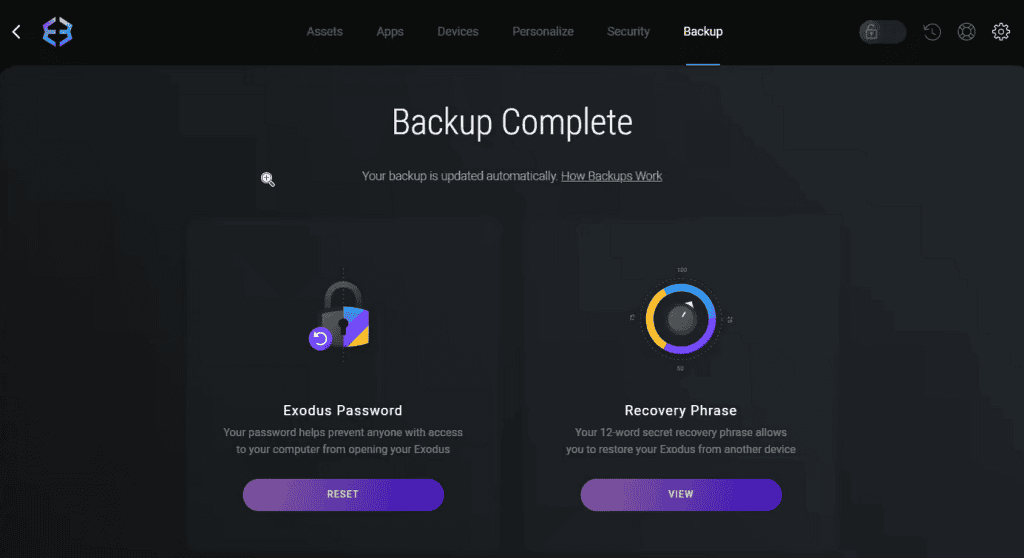 Exodus Wallet Backup